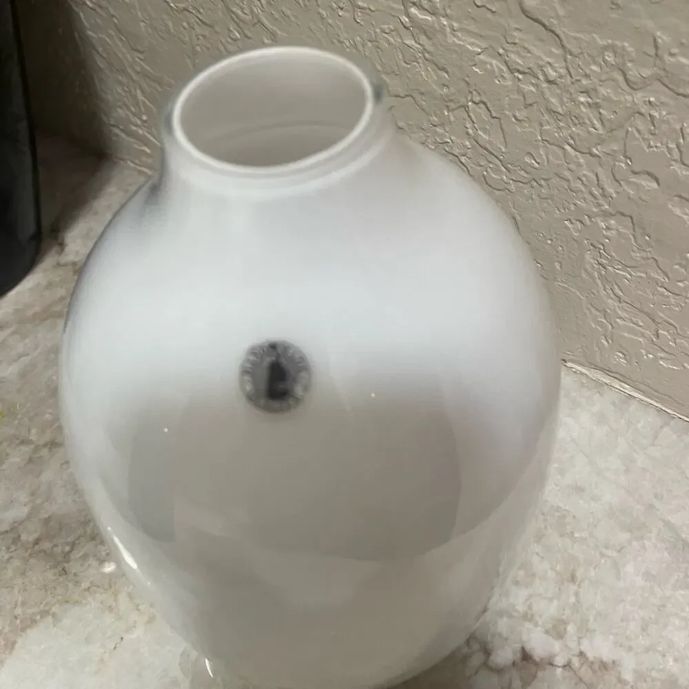 Vase handblown glass IKEA white 8